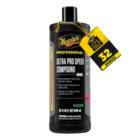 Meguiar's front bottle displaying product and fast cutting benefit