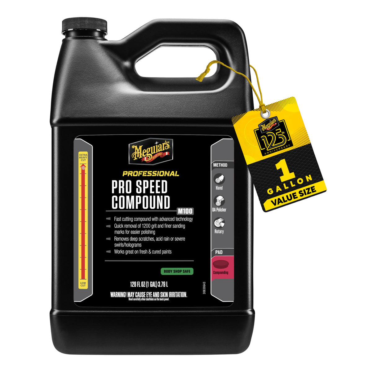 Meguiar's front view of one-gallon container showing professional supply benefit