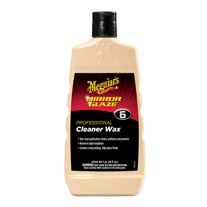 Meguiar's front packaging bottle showing label and size for easy identification and use