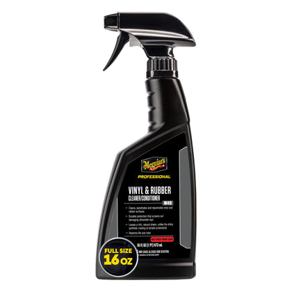 Meguiar's spray bottle front view shows product label and immediate cleaning benefit