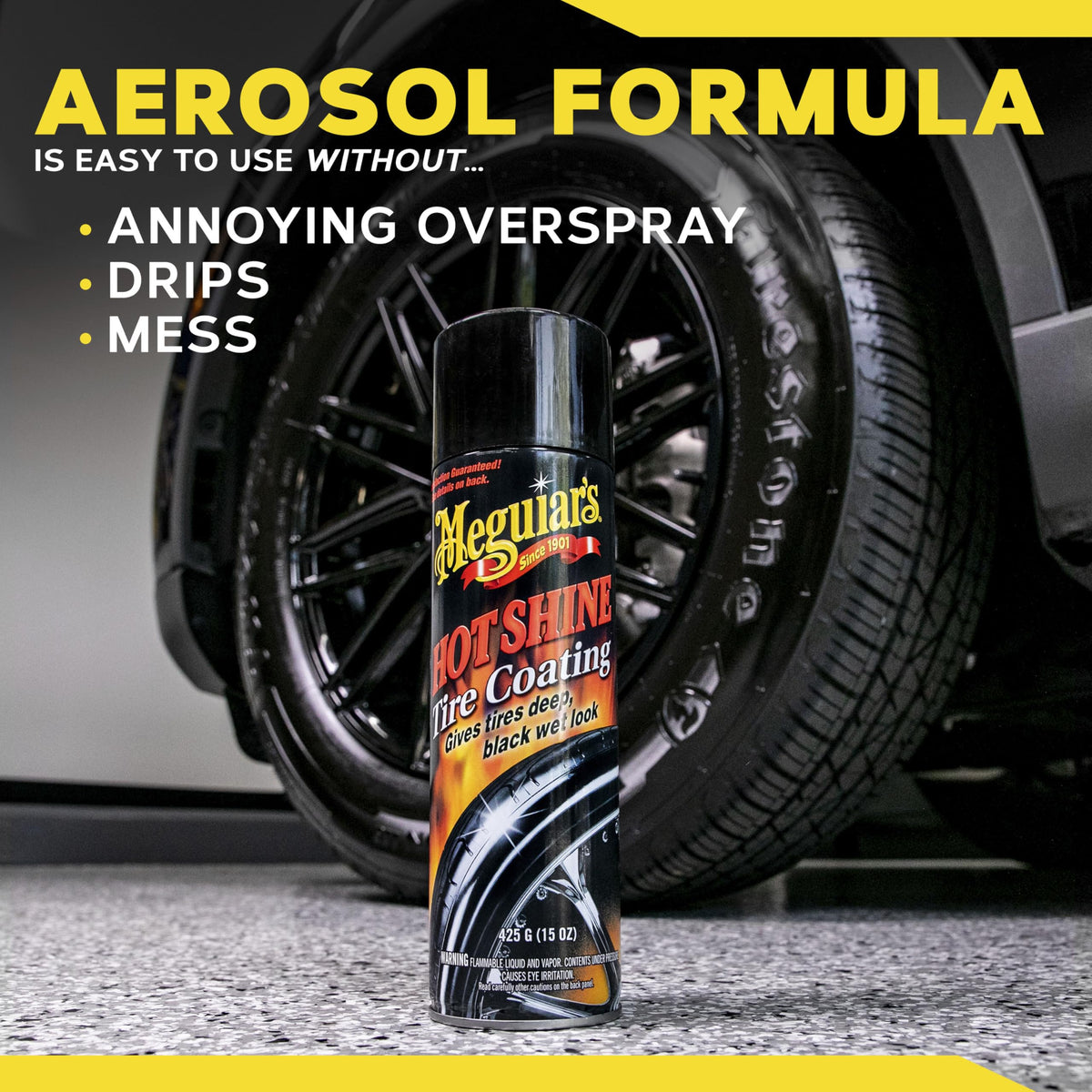 Meguiar's garage workstation with cans organized for faster detailing