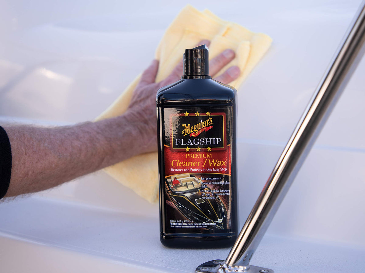 Meguiar's glossy finish after application showing deep shine and UV protection