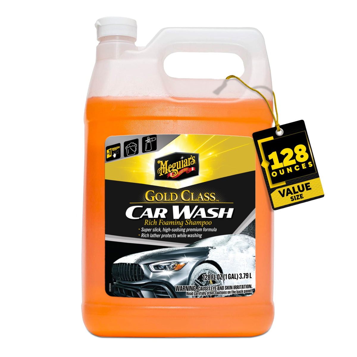 Meguiar's front label on 1-gallon bottle showing product name and benefits
