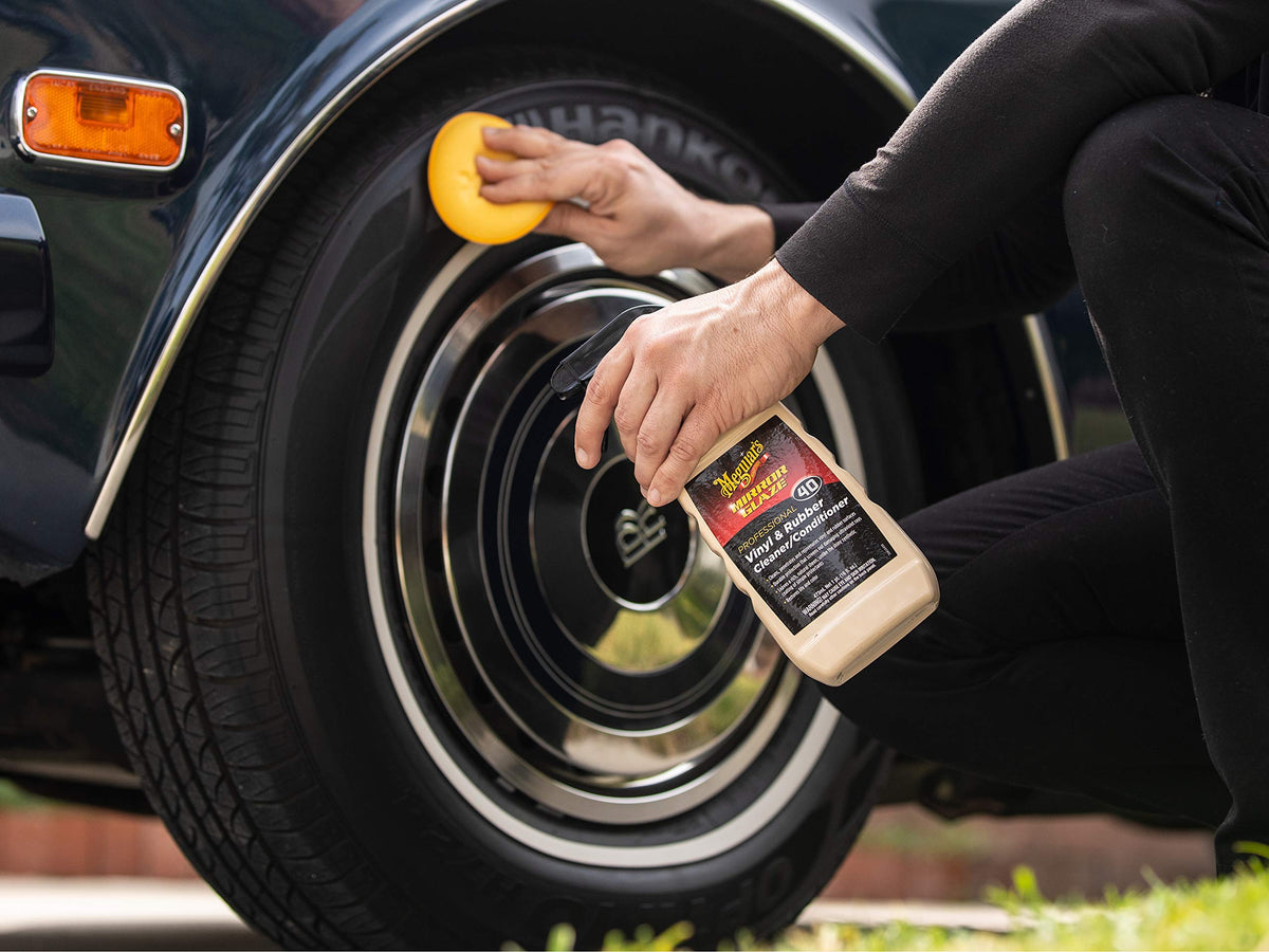 Meguiar's 16 oz bottle in hand for scale showing convenient travel-friendly size