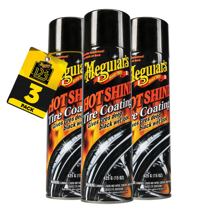 Meguiar's front packaging of Hot Shine three-pack, shows convenience and value