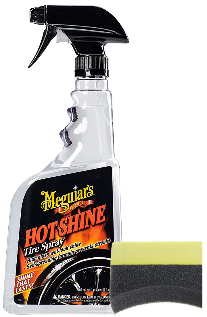 Adelagnes Meguiar's bottle front view showing high-gloss tire benefit