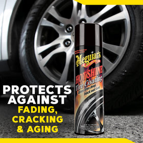 Meguiar's car with glossy tires after application highlighting enhanced curb appeal