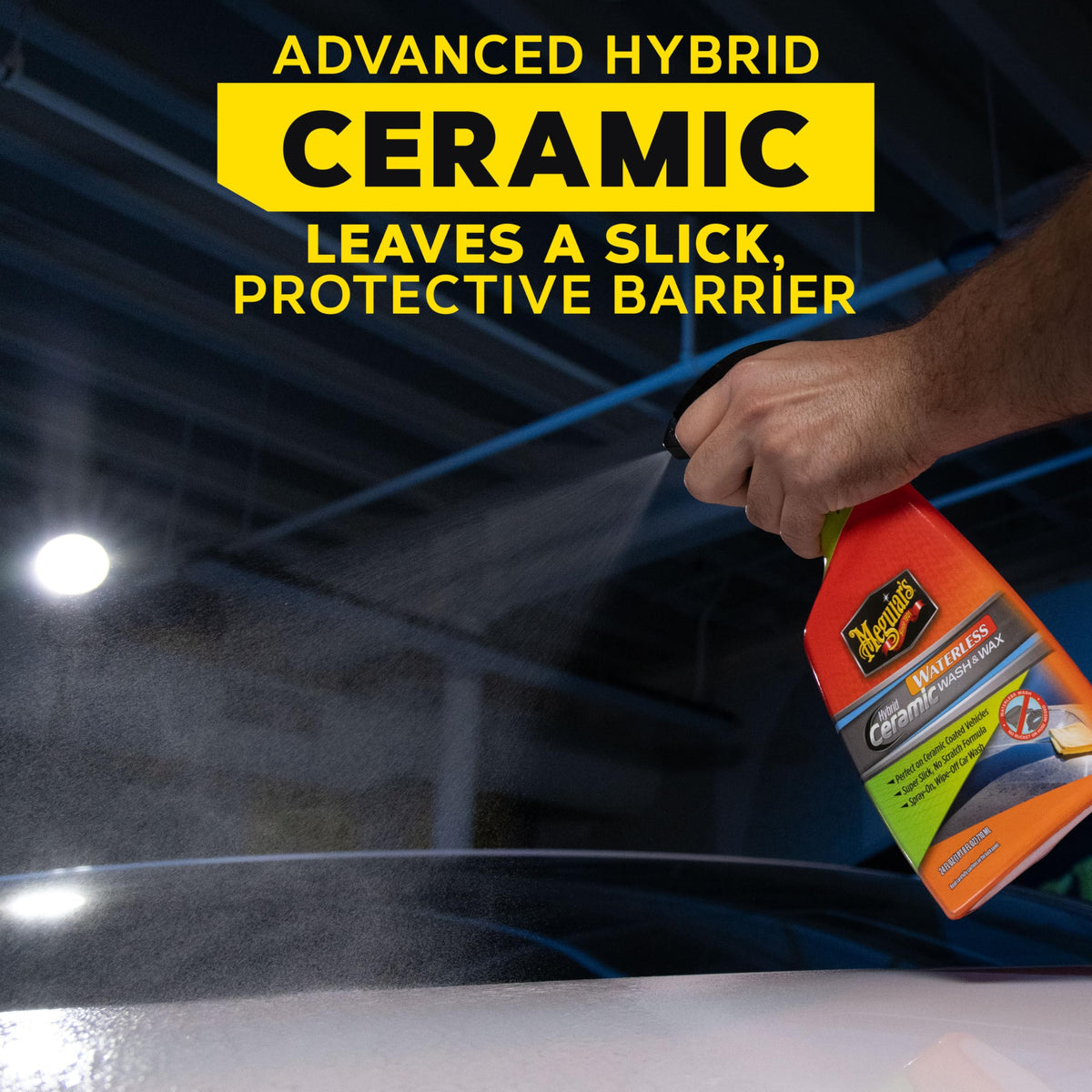 Meguiar's demonstrating water beading improving hydrophobic protection
