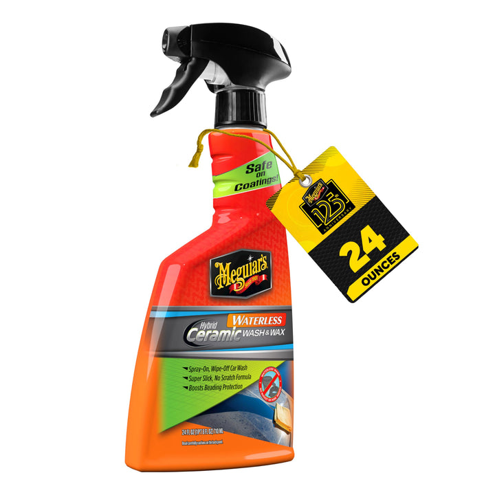Meguiar's bottle front view showing product and easy spray