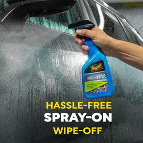 Meguiar's close-up of water beading demonstrating strong hydrophobic effect