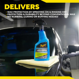 Meguiar's applied in a driveway setting illustrating quick, at-home use