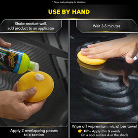 Meguiar's extreme water beading on car roof showing repellency benefit