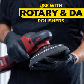 Meguiar's pad mounted on DA polisher demonstrating smooth finishing