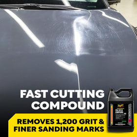 Meguiar's label closeup highlighting product name and cutting power benefit