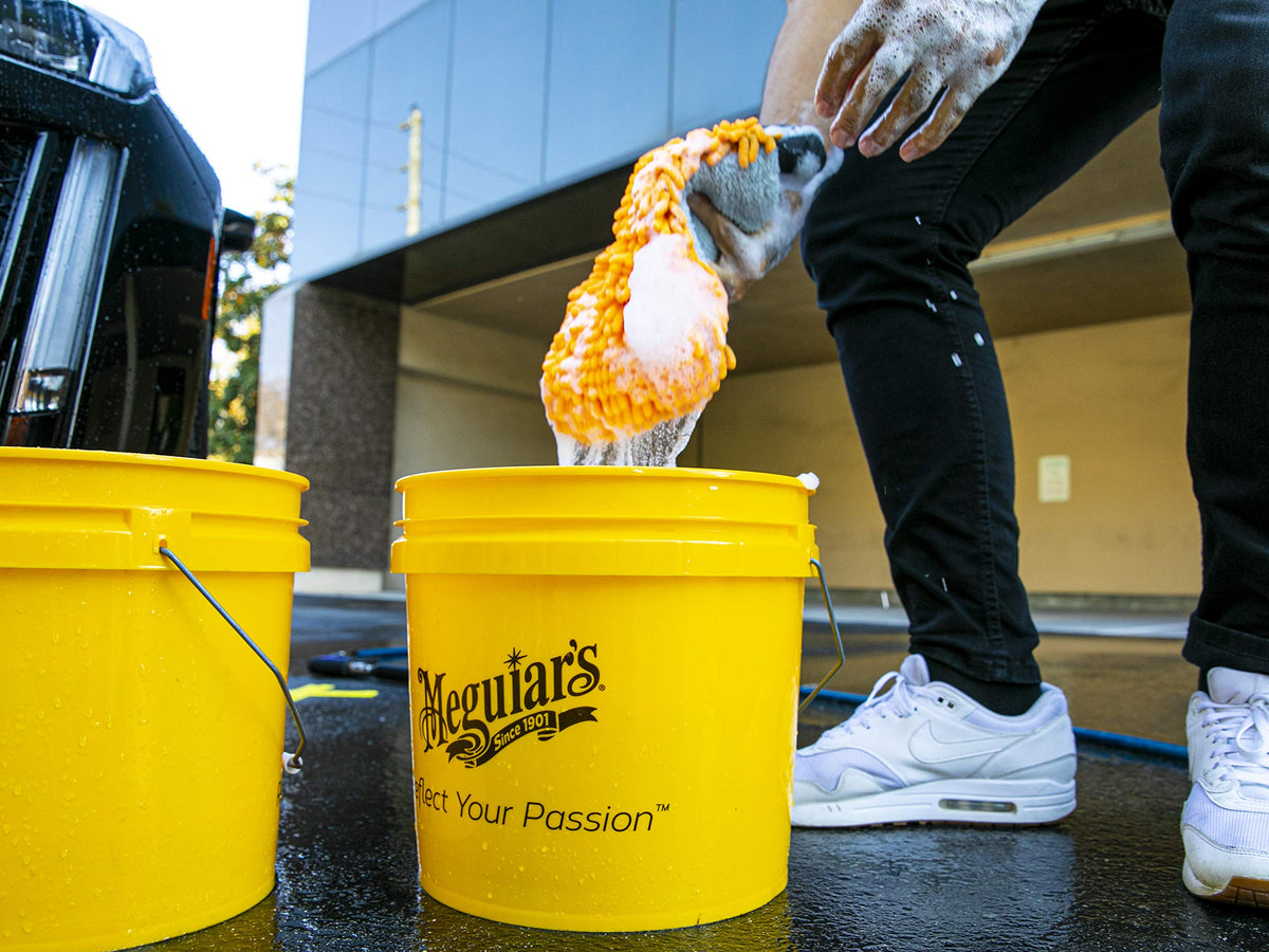Meguiar's rich lather on paint illustrating gentle cleaning and reduced abrasion