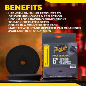 Meguiar's pad used in a detailing bay showing professional-grade results