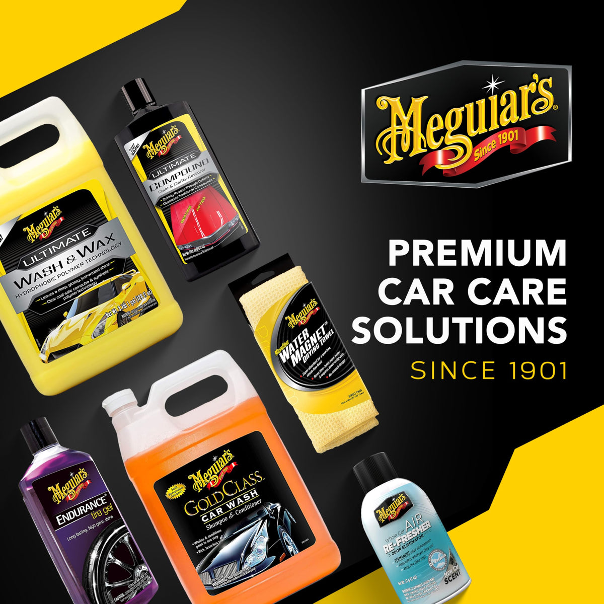 Meguiar's in garage detailing setup illustrating professional-quality results