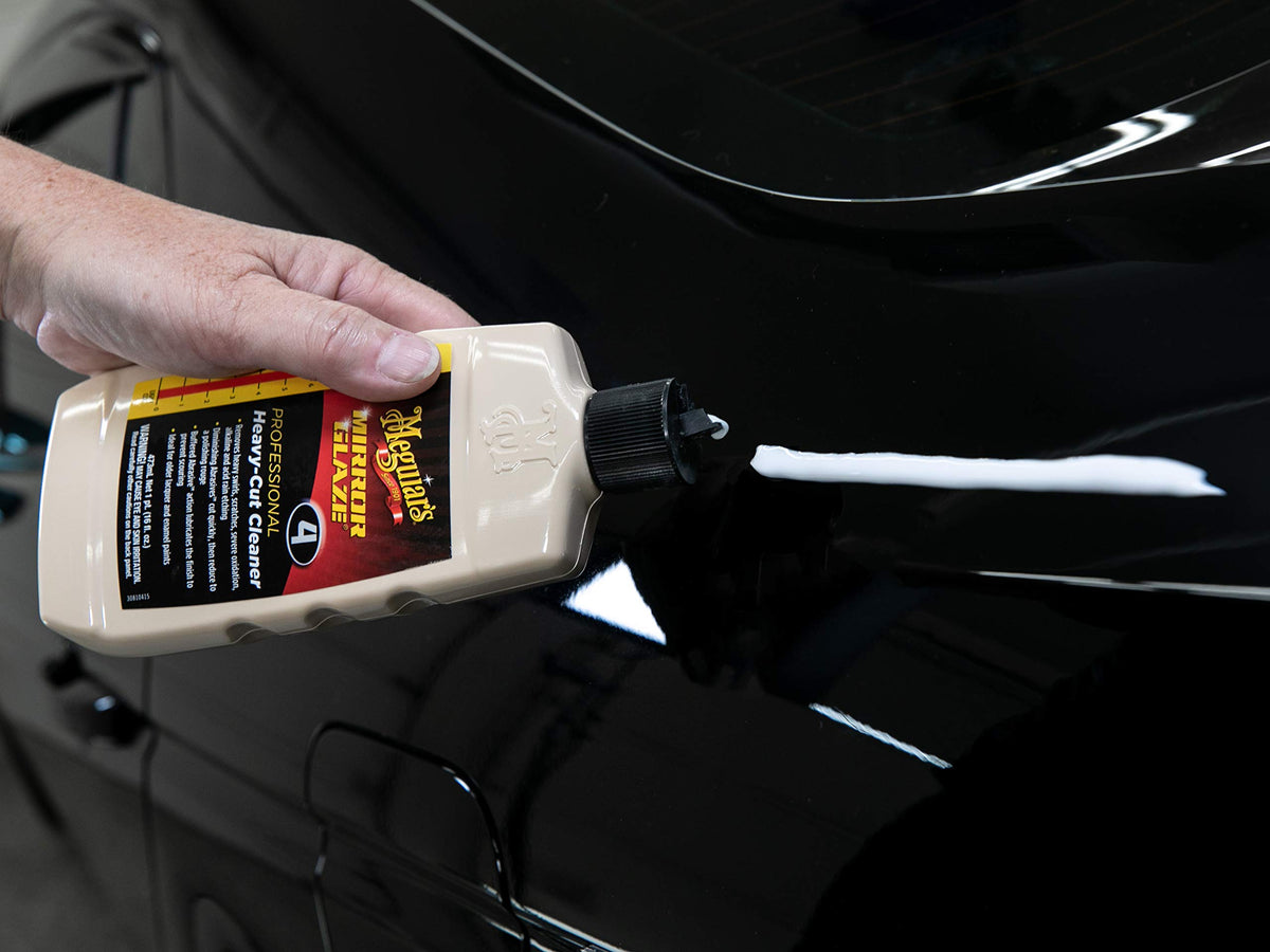 Meguiar's M04 applied with a rotary buffer demonstrating efficient defect removal