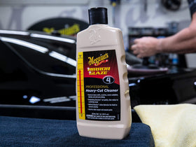 Meguiar's M04 compound texture close-up highlighting abrasive balance for fast cutting