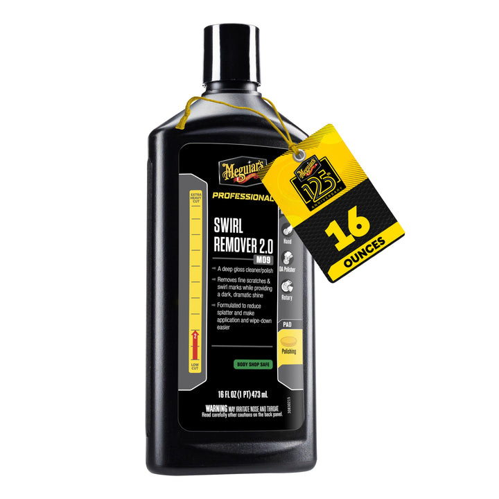 Meguiar's bottle front label showing product and clear benefits