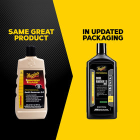 Meguiar's 16 oz bottle next to hand for size and usage context