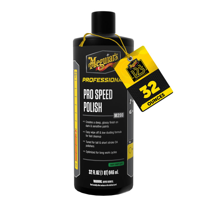 Meguiar's front bottle view showing professional polish and easy use benefits