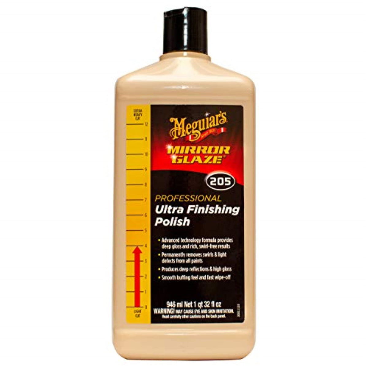 Meguiar's M205 front container showing label and professional-quality polish