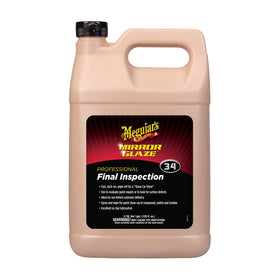 Meguiar's M34 front label showing product and gallon size, communicates professional finish