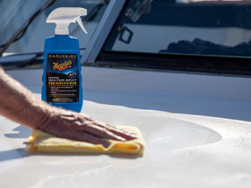 Meguiar's removing mineral deposits from a stainless fitting for shine