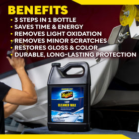 Meguiar's product label and directions view aiding proper use and safety