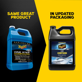 Meguiar's before and after boat hull showing oxidation removal