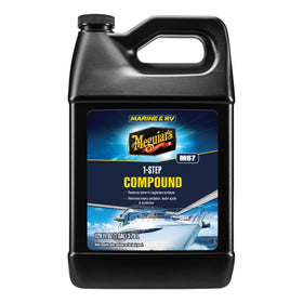 Meguiar's being applied with polisher restoring gelcoat gloss