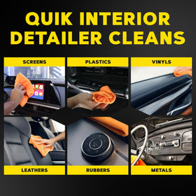 Meguiar's premium microfiber towel being used to buff surfaces clean
