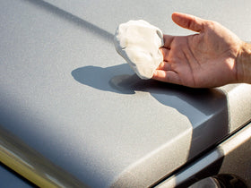 Meguiar's plush microfiber towel ready to remove residue and shine