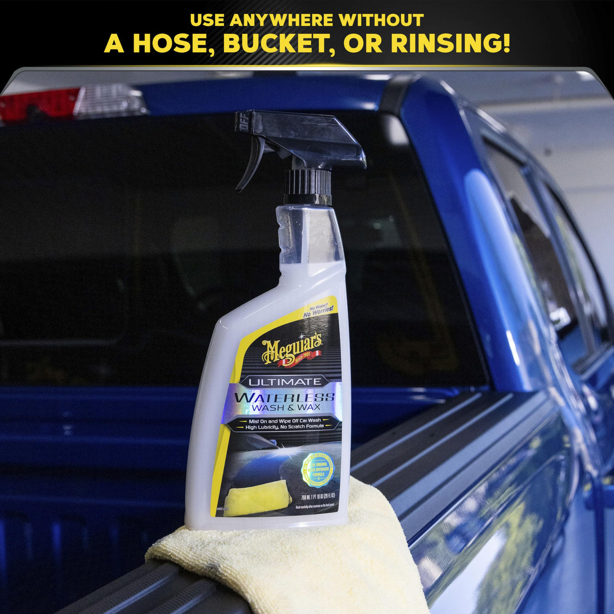 Meguiar's microfiber wiping action showing swirl-reduction benefit