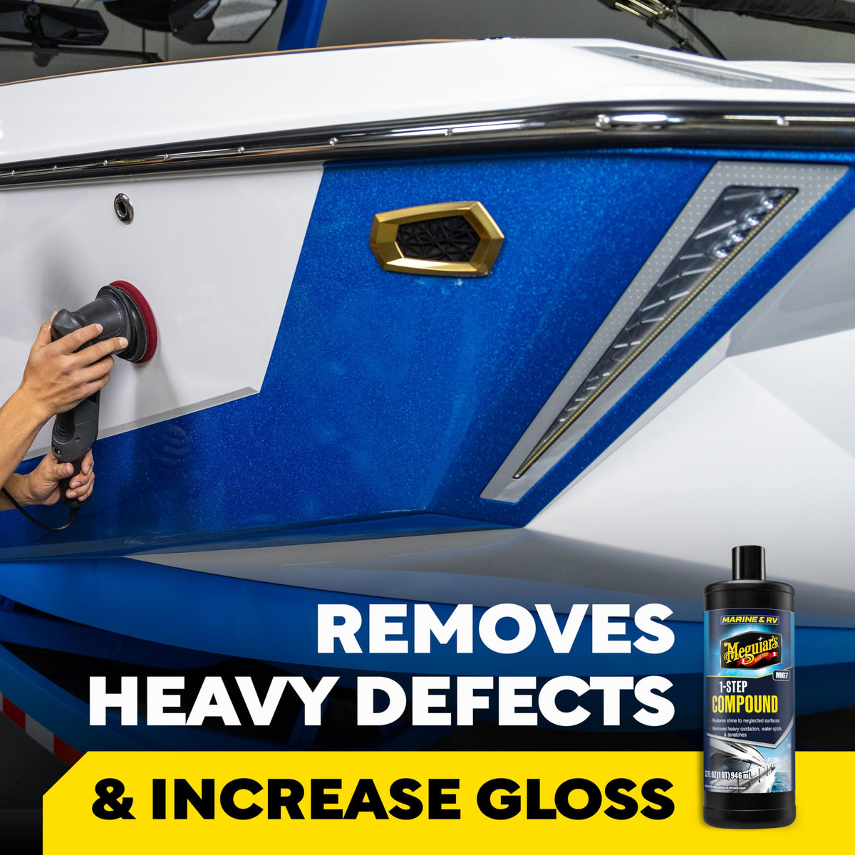 Meguiar's compound on applicator pad demonstrating even coverage