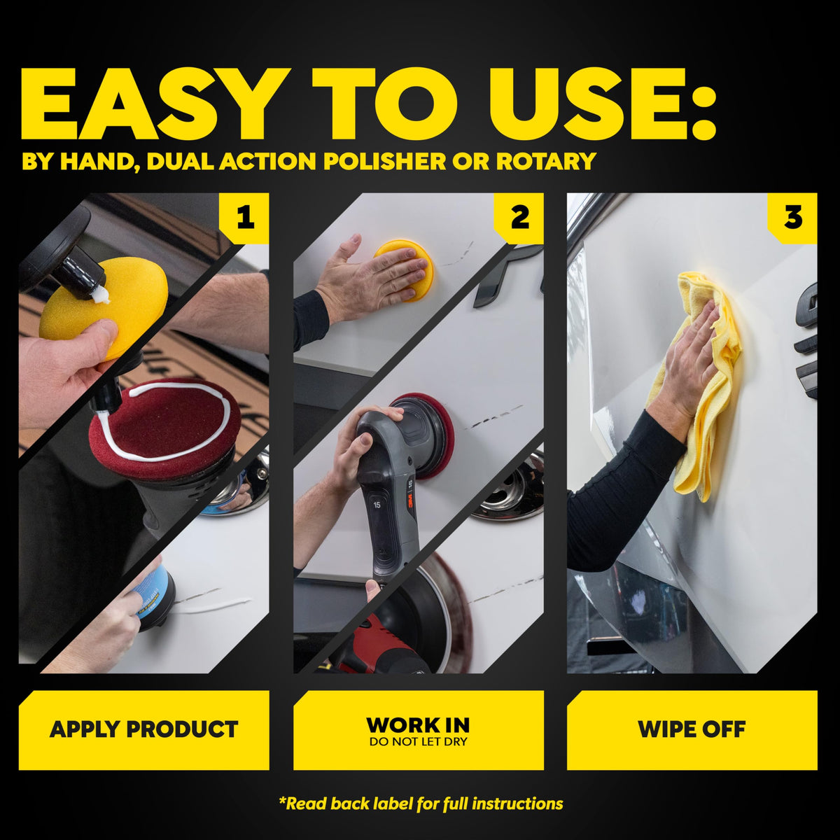 Meguiar's applied to a boat hull in sunlight showing revived gloss
