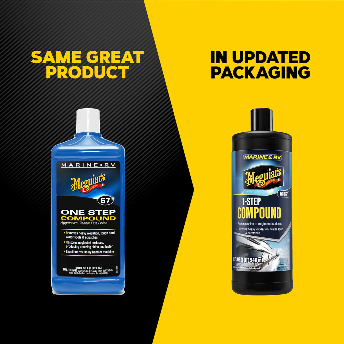 Meguiar's pouring compound close-up highlighting easy dispensing
