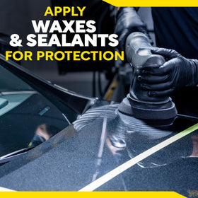 Meguiar's pad being rinsed to show washable, reusable design and cost-saving benefit