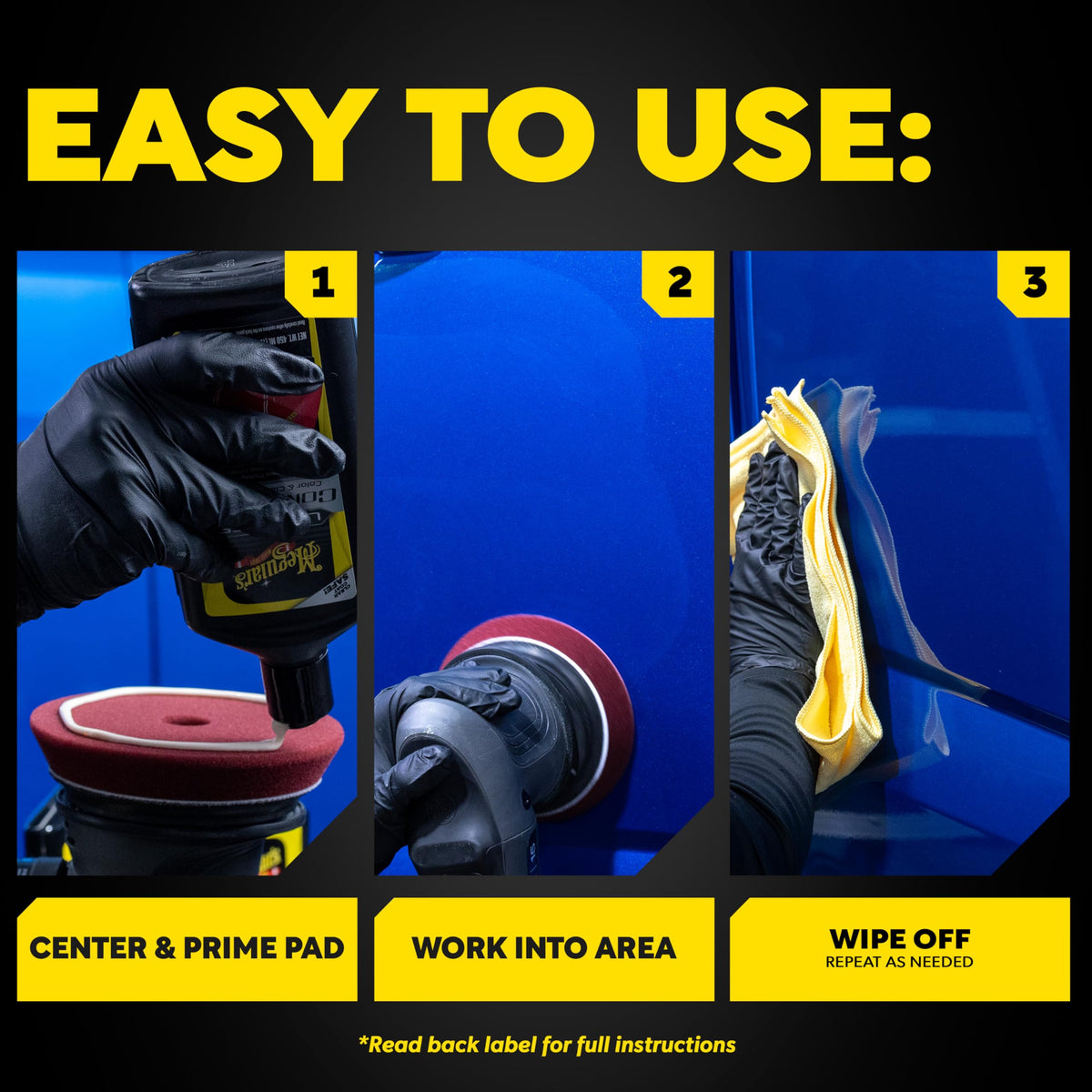 Meguiar's pad being rinsed to show washable and reusable benefit