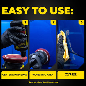 Meguiar's pad being rinsed to show washable and reusable benefit