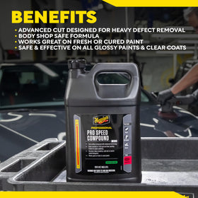 Meguiar's close-up paint surface showing swirl-free high-gloss finish benefit