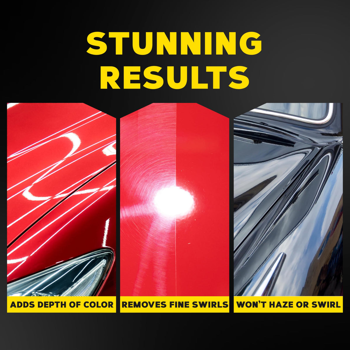 Meguiar's polish loaded on finishing pad for controlled, even spread