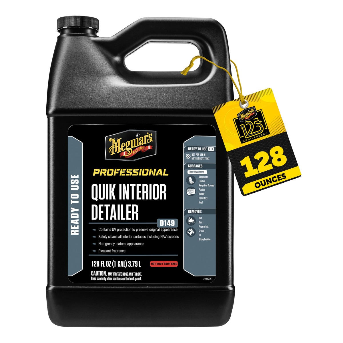 Meguiar's bottle front view showing label and large 3.79L size benefit
