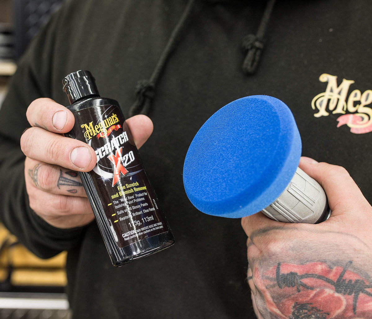 Meguiar's ScratchX 2.0 compound close-up showing texture for effective blemish removal