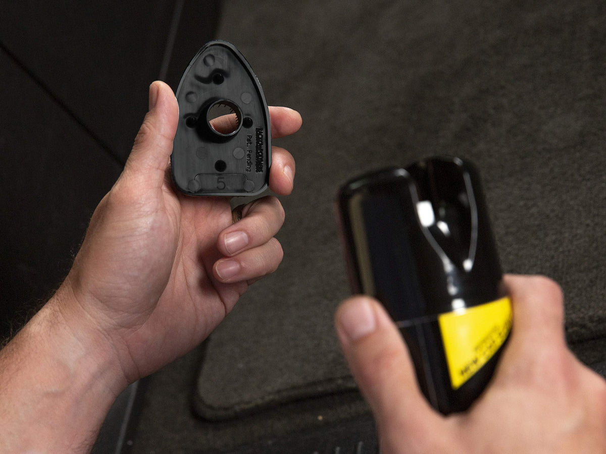 Meguiar's in-use on car seat showing stain removal benefit