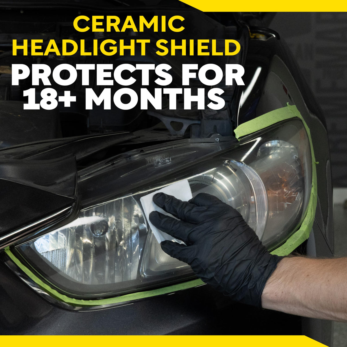 Meguiar's headlight kit held in hand illustrating compact kit size and convenience
