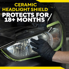 Meguiar's headlight kit held in hand illustrating compact kit size and convenience