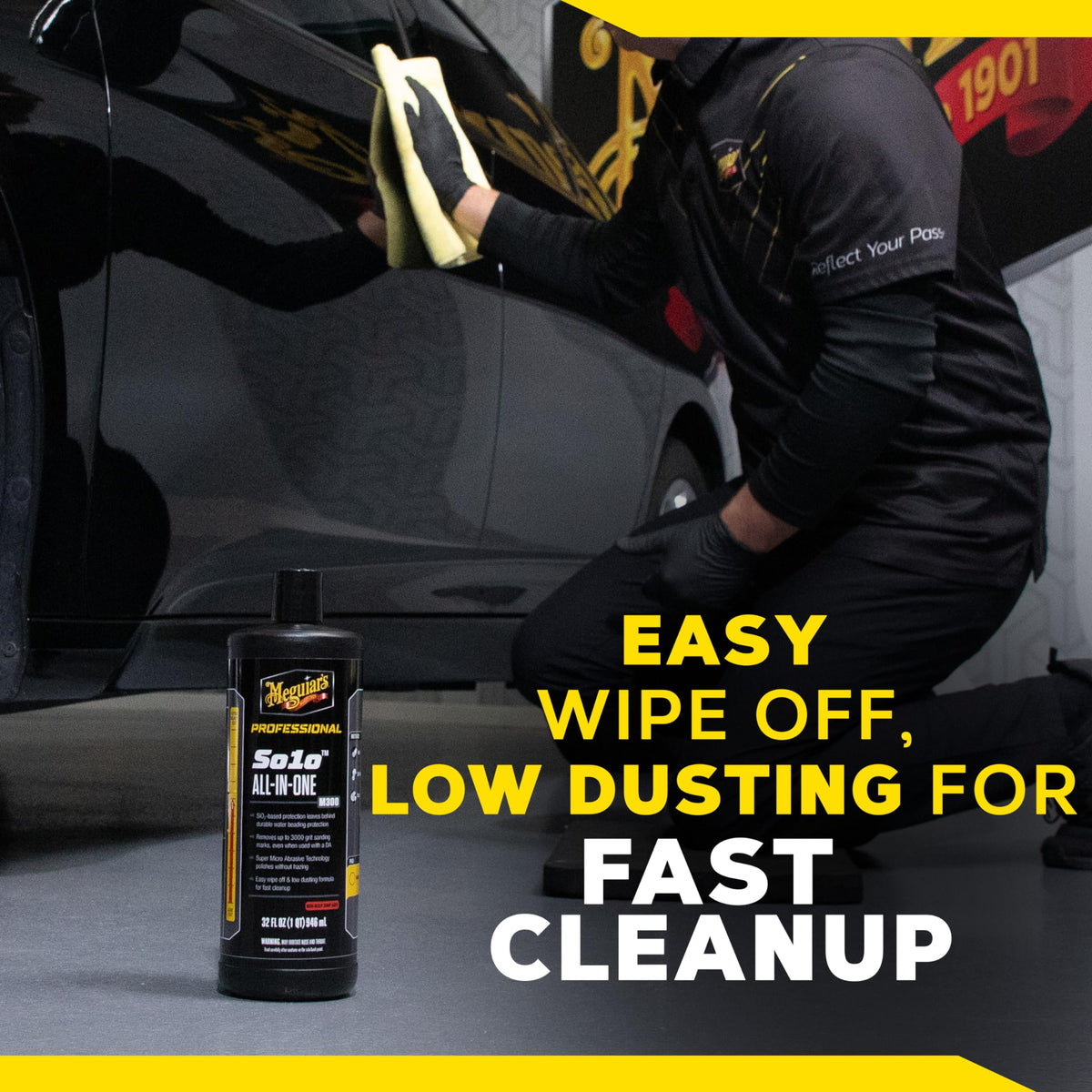 Meguiar's close-up of high-gloss finish showing deep shine and reflective clarity