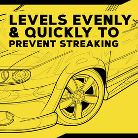 Meguiar's spray application on tire demonstrating even coverage